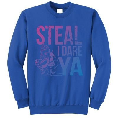 Steal I Dare Ya Funny Softball Catcher Team Sport Gift Tall Sweatshirt