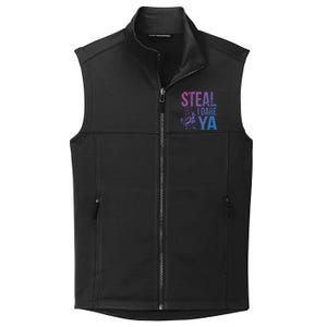 Steal I Dare Ya Funny Softball Catcher Team Sport Gift Collective Smooth Fleece Vest