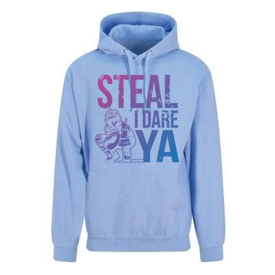 Steal I Dare Ya Funny Softball Catcher Team Sport Gift Unisex Surf Hoodie