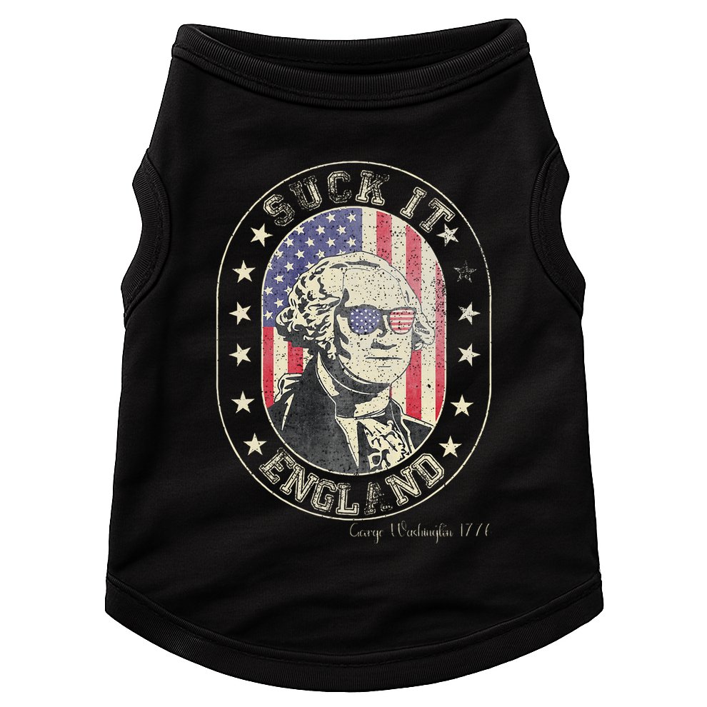 Suck It England George Washington 1776 Usa Funny Doggie Tank