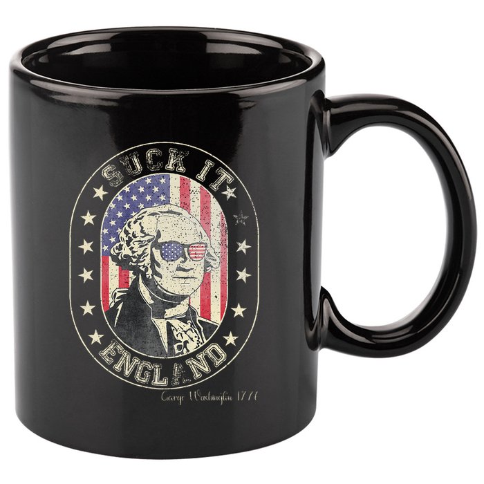 Suck It England George Washington 1776 Usa Funny 11oz C Handle Ceramic Mug