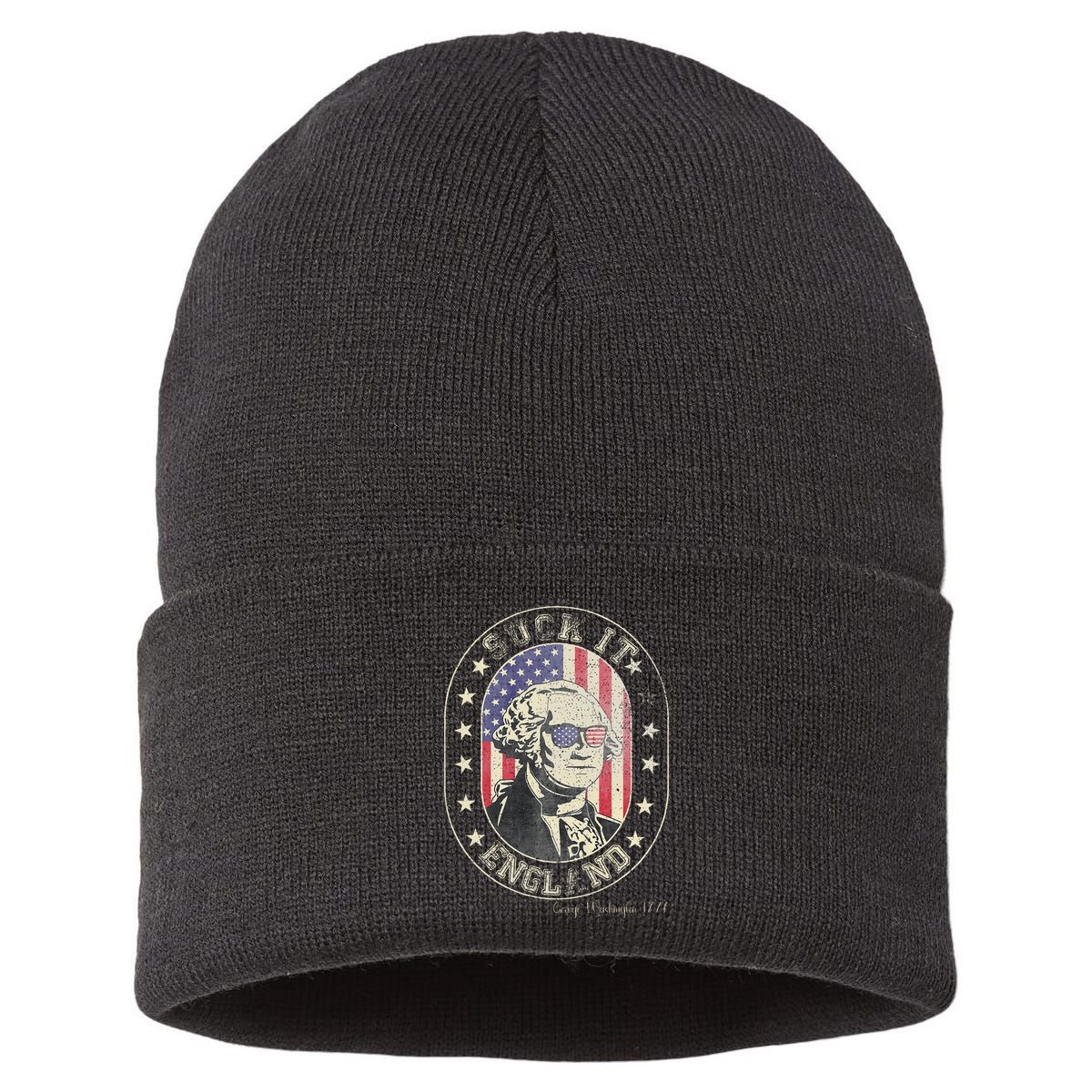 Suck It England George Washington 1776 Usa Funny Sustainable Knit Beanie
