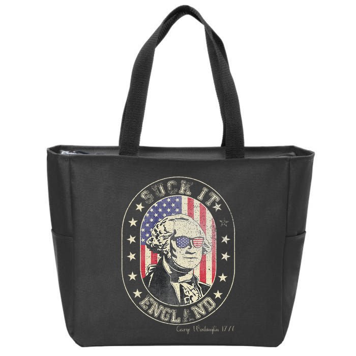 Suck It England George Washington 1776 Usa Funny Zip Tote Bag