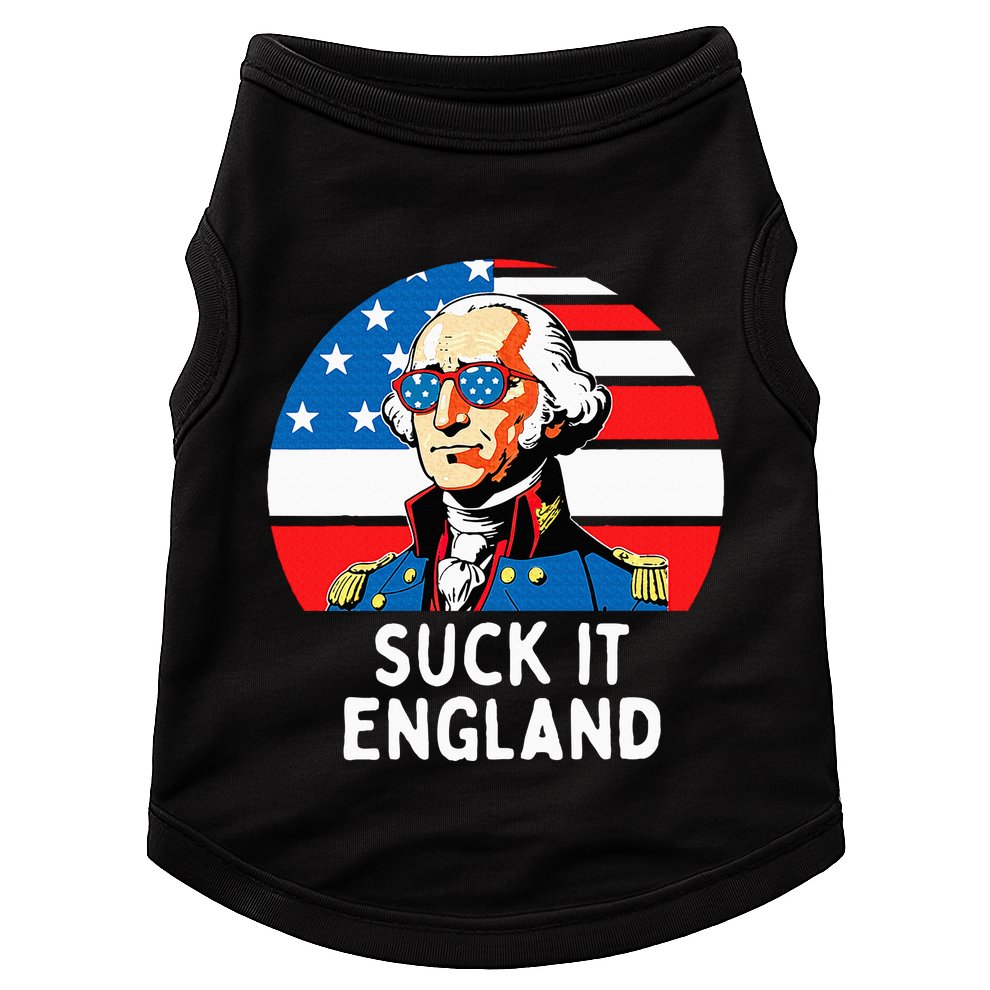 Suck It England Funny 4th Of July Usa George Washington Doggie Tank