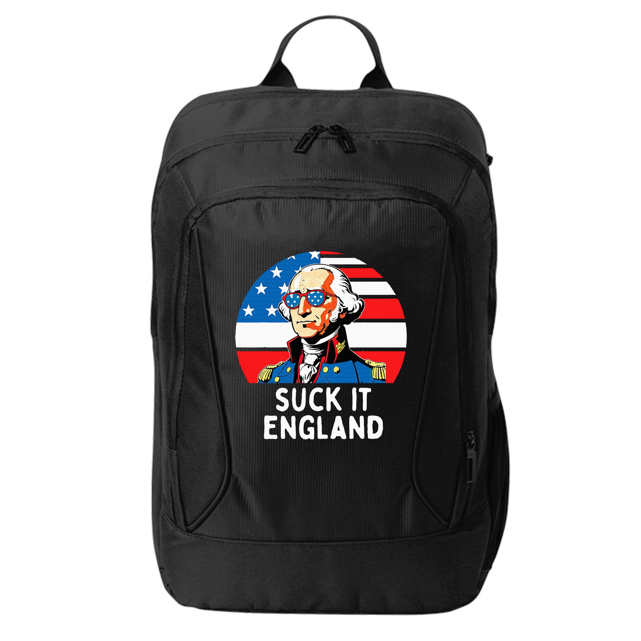 Suck It England Funny 4th Of July Usa George Washington City Backpack