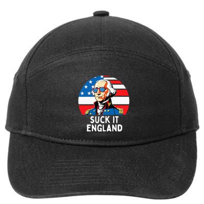 Suck It England Funny 4th Of July Usa George Washington 7-Panel Snapback Hat