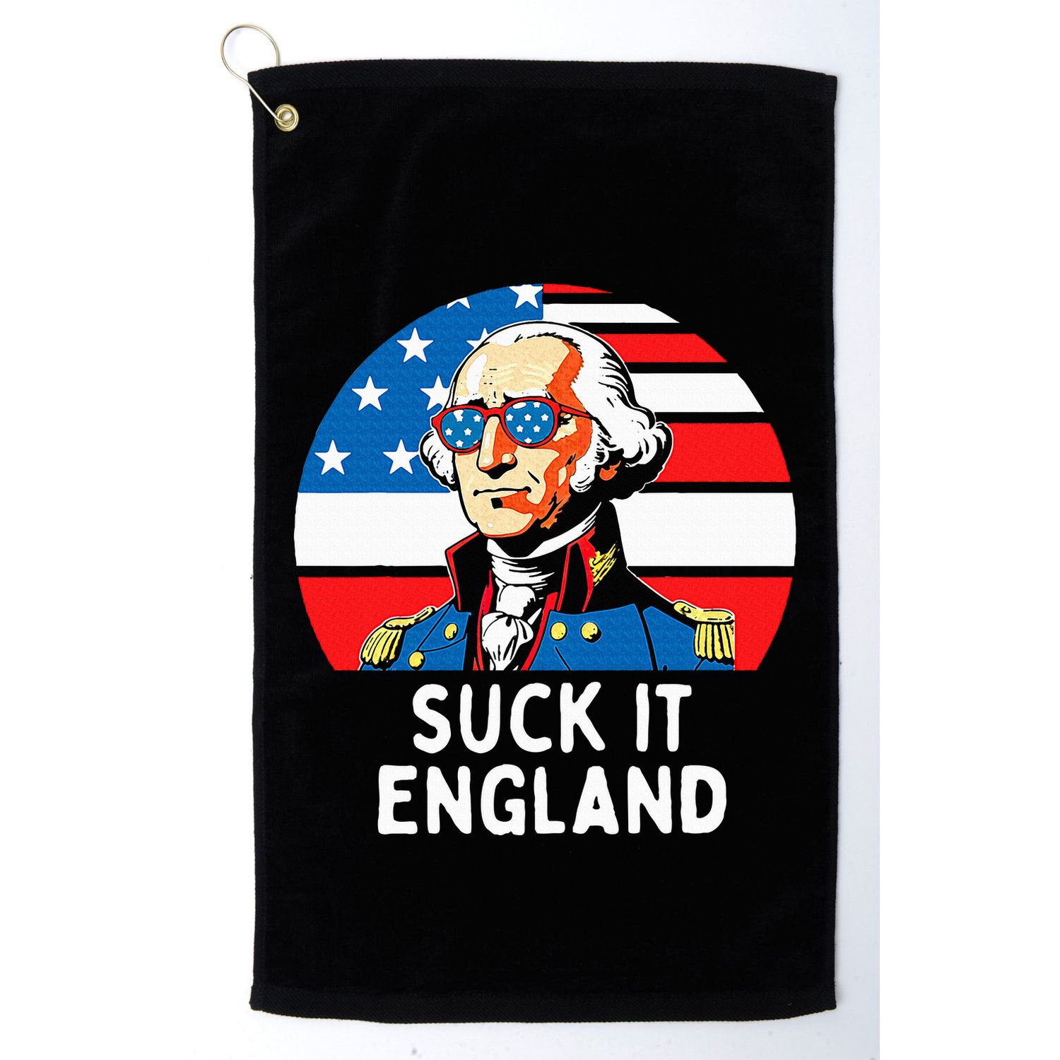 Suck It England Funny 4th Of July Usa George Washington Golf Towel