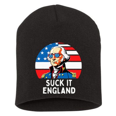 Suck It England Funny 4th Of July Usa George Washington Short Acrylic Beanie