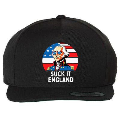 Suck It England Funny 4th Of July Usa George Washington Wool Snapback Cap