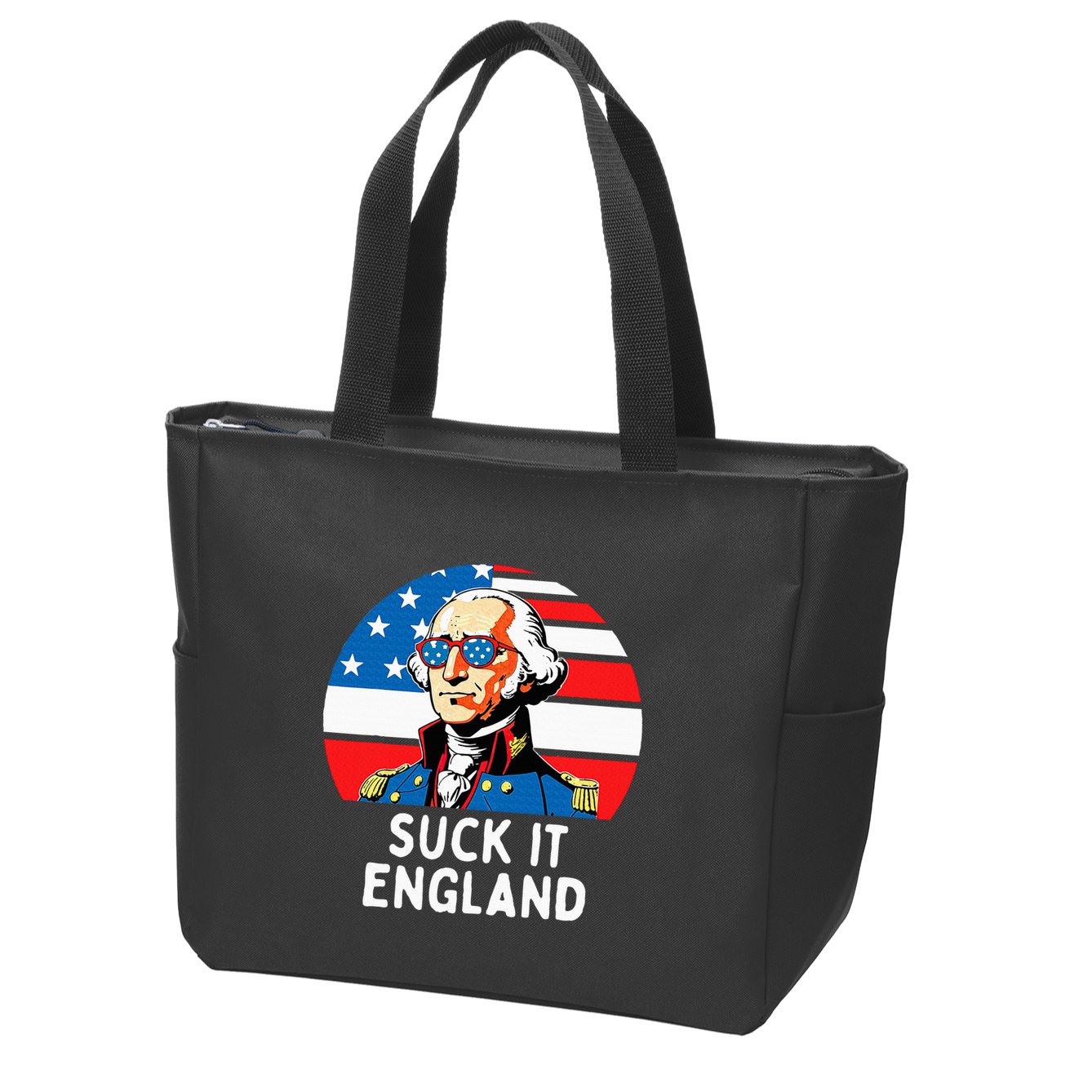 Suck It England Funny 4th Of July Usa George Washington Zip Tote Bag
