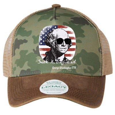 Suck It England Funny 4th Of July George Washington 1776 Legacy Tie Dye Trucker Hat