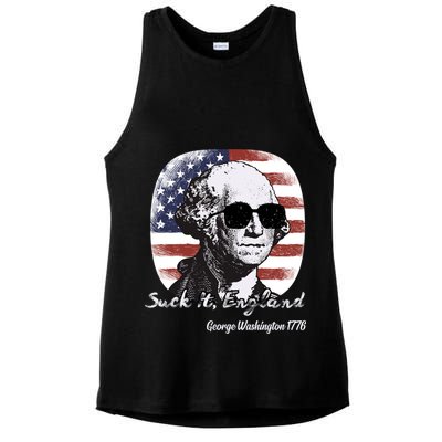 Suck It England Funny 4th Of July George Washington 1776 Ladies PosiCharge Tri-Blend Wicking Tank