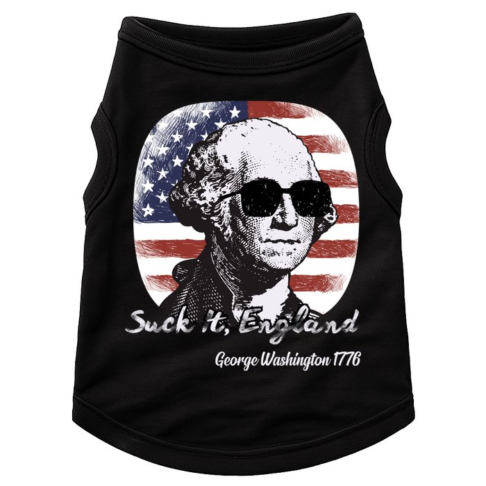 Suck It England Funny 4th Of July George Washington 1776 Doggie Tank