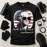 Suck It England Funny 4th Of July George Washington 1776 Cooling Performance Crew T-Shirt