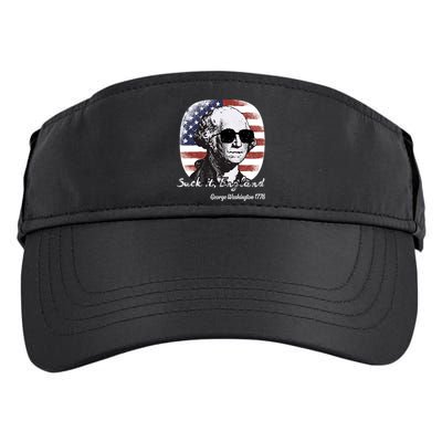 Suck It England Funny 4th Of July George Washington 1776 Adult Drive Performance Visor