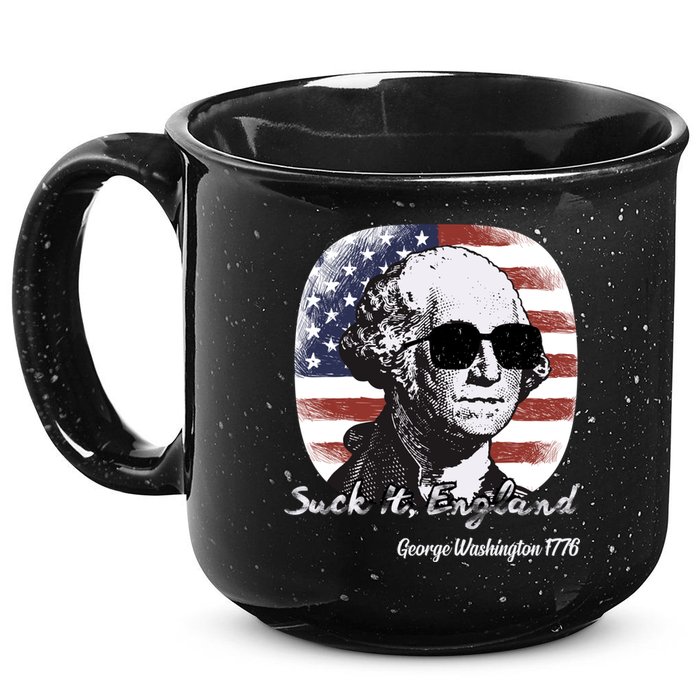 Suck It England Funny 4th Of July George Washington 1776 15oz Campfire Ceramic Mug