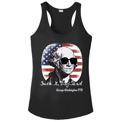 Suck It England Funny 4th Of July George Washington 1776 Ladies PosiCharge Competitor Racerback Tank