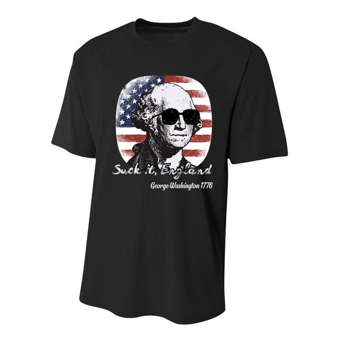 Suck It England Funny 4th Of July George Washington 1776 Youth Performance Sprint T-Shirt