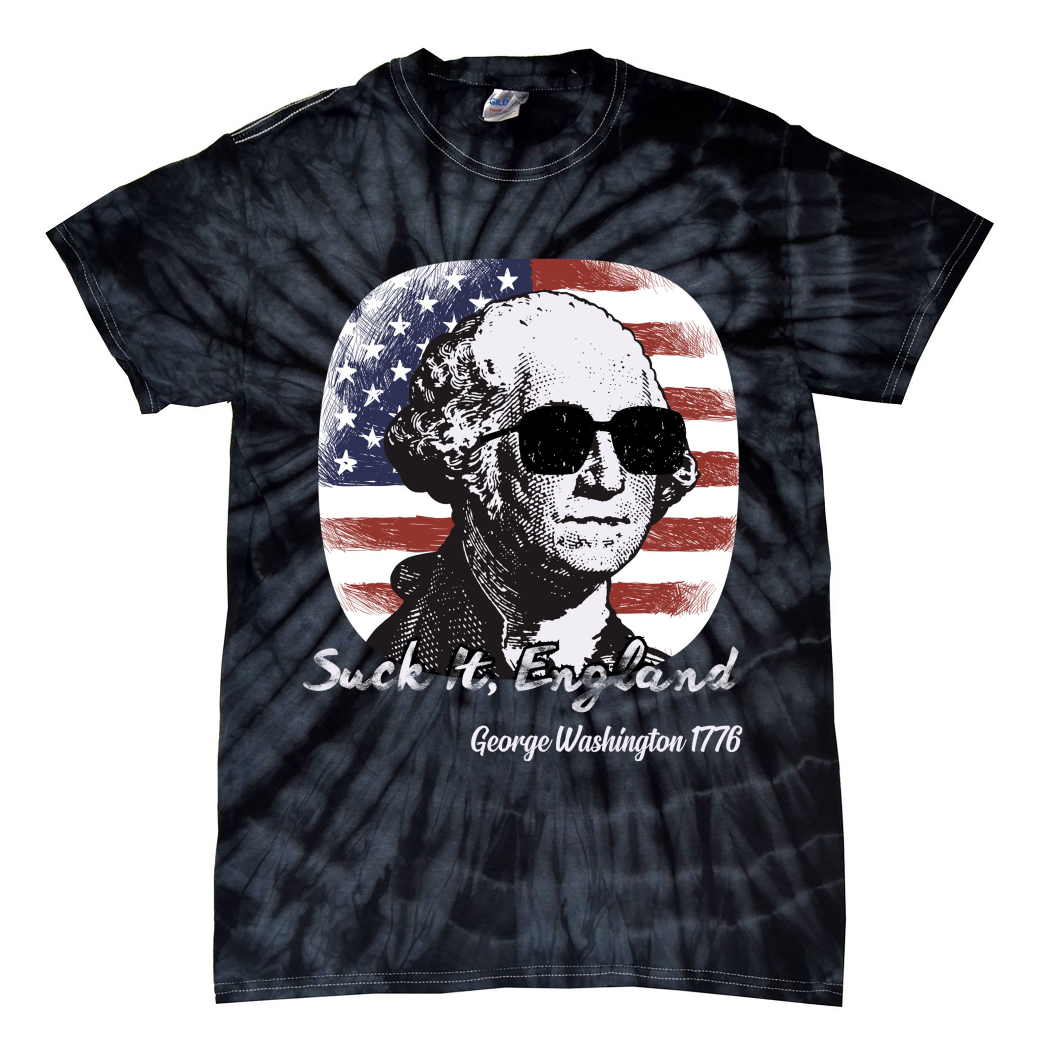 Suck It England Funny 4th Of July George Washington 1776 Tie-Dye T-Shirt