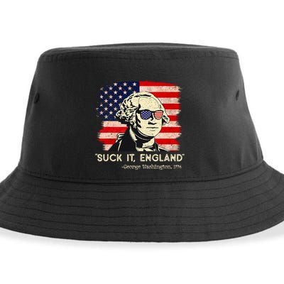 Suck It England Funny 4th Of July Funny George Washington Sustainable Bucket Hat