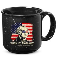 Suck It England Funny 4th Of July Funny George Washington 15oz Campfire Ceramic Mug