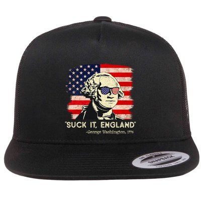Suck It England Funny 4th Of July Funny George Washington Flatbill Hat