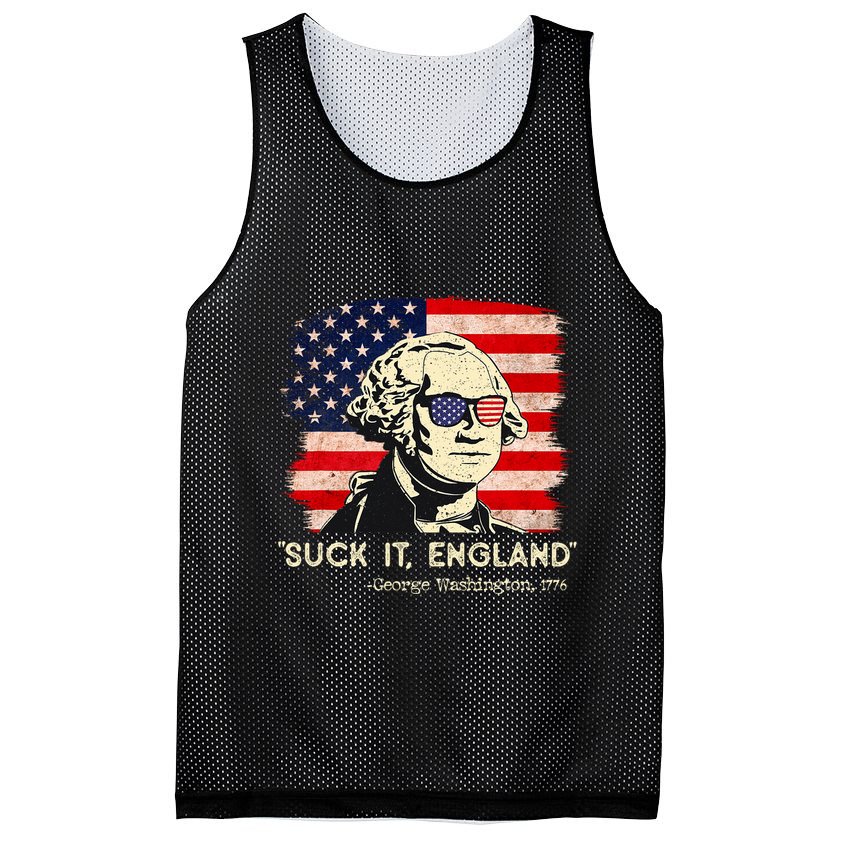 Suck It England Funny 4th Of July Funny George Washington Mesh Reversible Basketball Jersey Tank