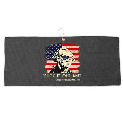 Suck It England Funny 4th Of July Funny George Washington Large Microfiber Waffle Golf Towel