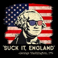 Suck It England Funny 4th Of July Funny George Washington Short Acrylic Beanie