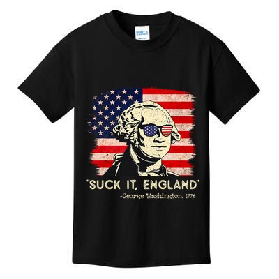 Suck It England Funny 4th Of July Funny George Washington Kids T-Shirt