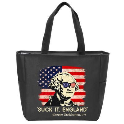 Suck It England Funny 4th Of July Funny George Washington Zip Tote Bag