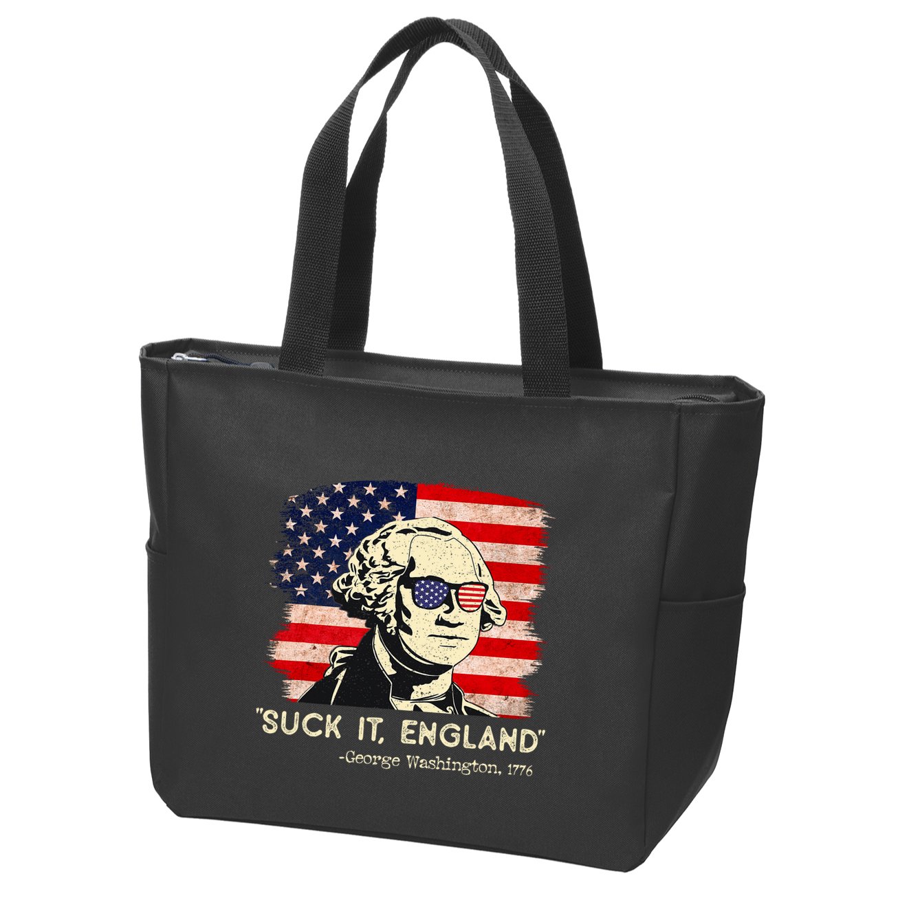 Suck It England Funny 4th Of July Funny George Washington Zip Tote Bag