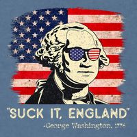 Suck It England Funny 4th Of July Funny George Washington Garment-Dyed Sweatshirt