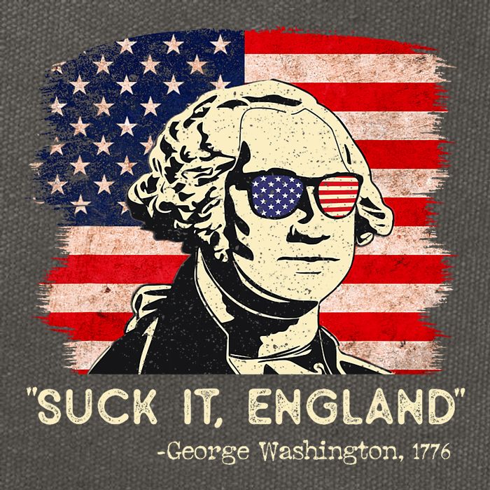 Suck It England Funny 4th Of July Funny George Washington Cotton Canvas Backpack