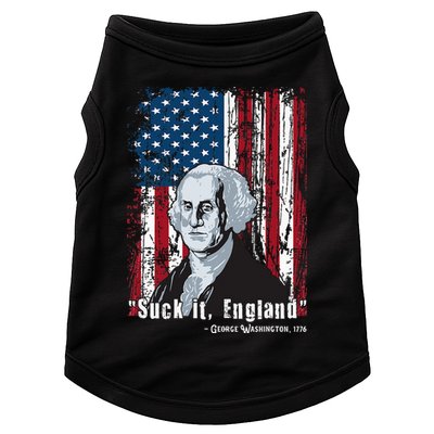 Suck It England Funny 4th Of July George Washington 1776 Doggie Tank