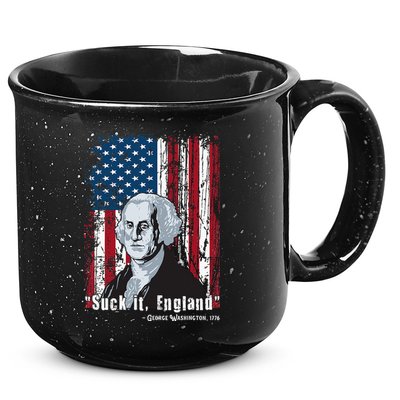 Suck It England Funny 4th Of July George Washington 1776 15oz Campfire Ceramic Mug