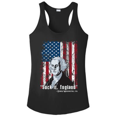 Suck It England Funny 4th Of July George Washington 1776 Ladies PosiCharge Competitor Racerback Tank