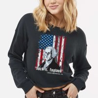 Suck It England Funny 4th Of July George Washington 1776 Cropped Pullover Crew