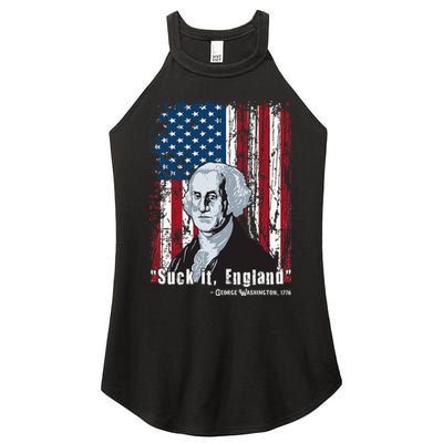 Suck It England Funny 4th Of July George Washington 1776 Women's Perfect Tri Rocker Tank
