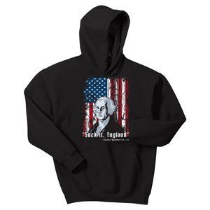 Suck It England Funny 4th Of July George Washington 1776 Kids Hoodie