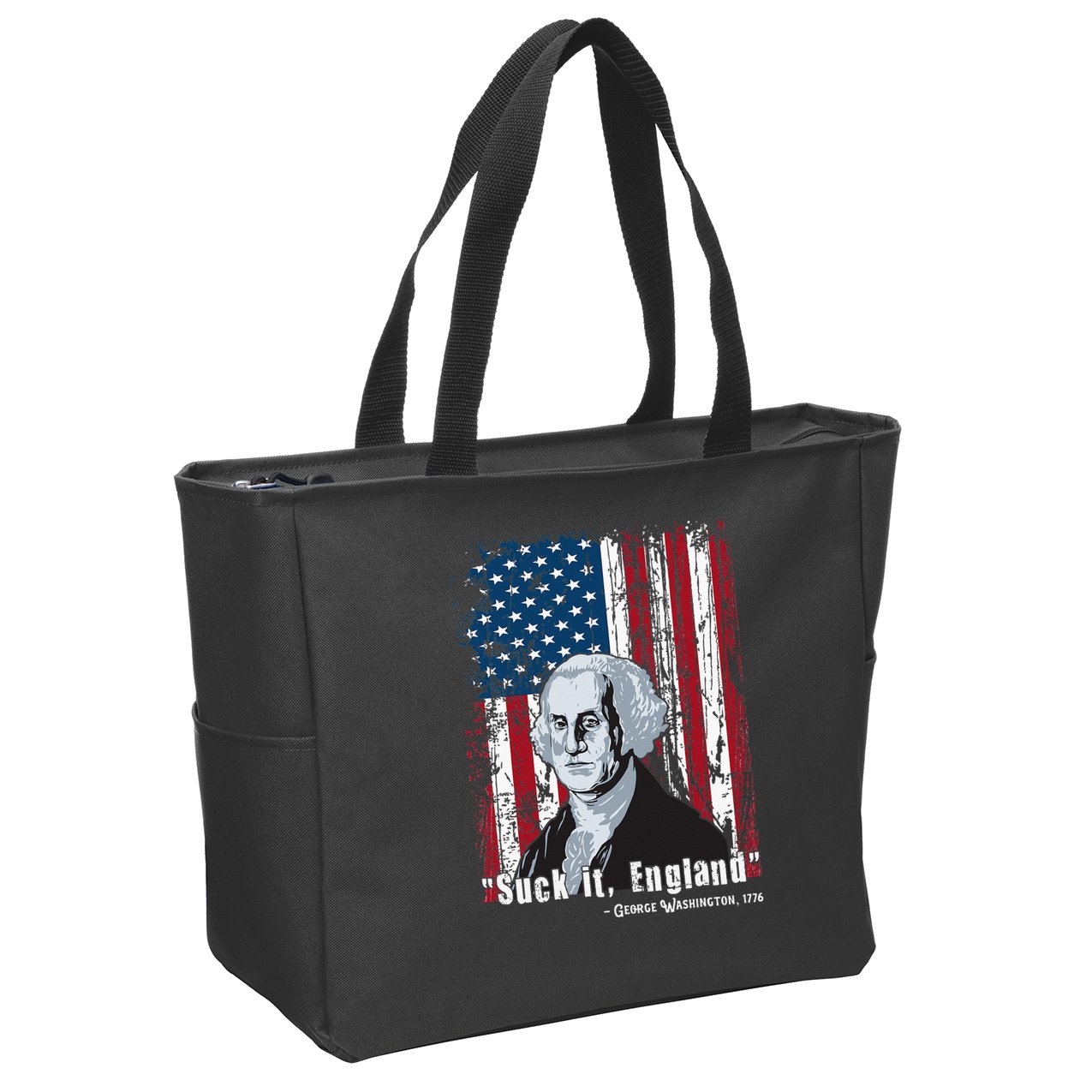 Suck It England Funny 4th Of July George Washington 1776 Zip Tote Bag