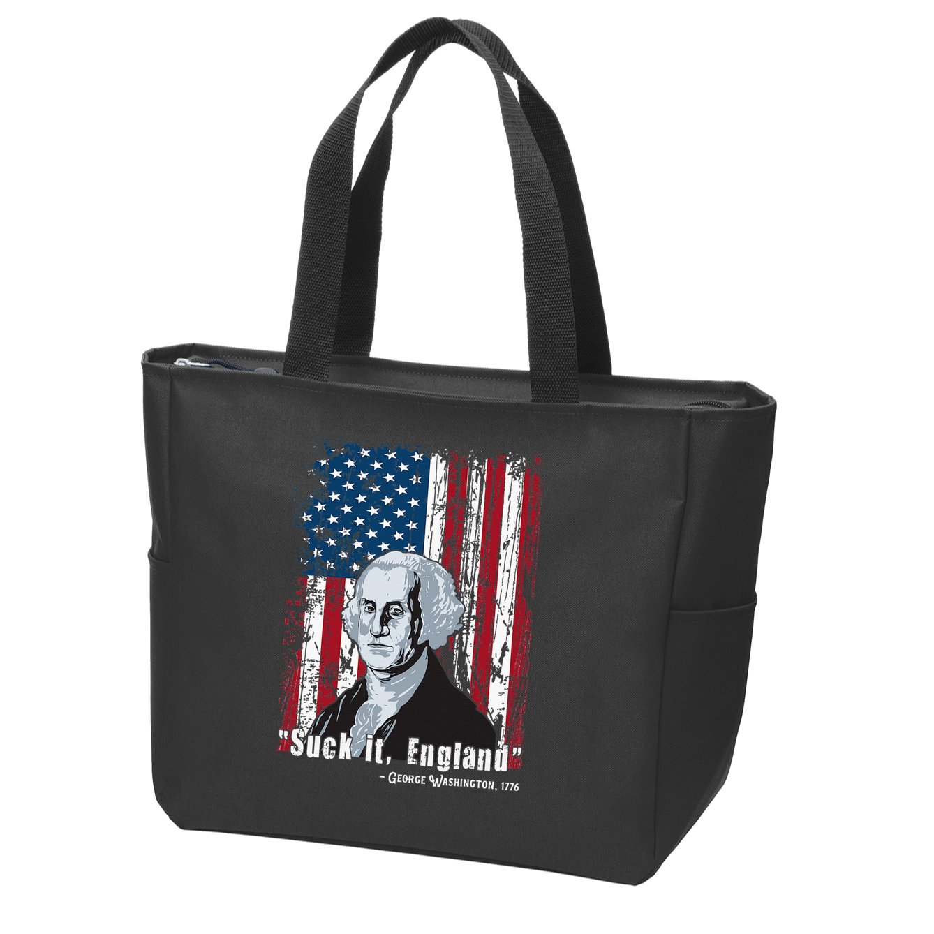 Suck It England Funny 4th Of July George Washington 1776 Zip Tote Bag