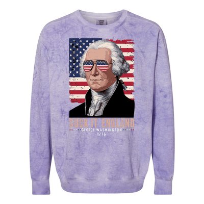 Suck It England 1776 George Washington Colorblast Crewneck Sweatshirt