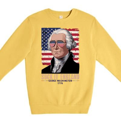 Suck It England 1776 George Washington Premium Crewneck Sweatshirt