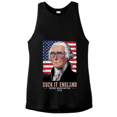 Suck It England 1776 George Washington Ladies PosiCharge Tri-Blend Wicking Tank