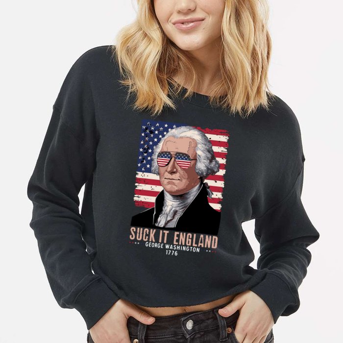 Suck It England 1776 George Washington Cropped Pullover Crew