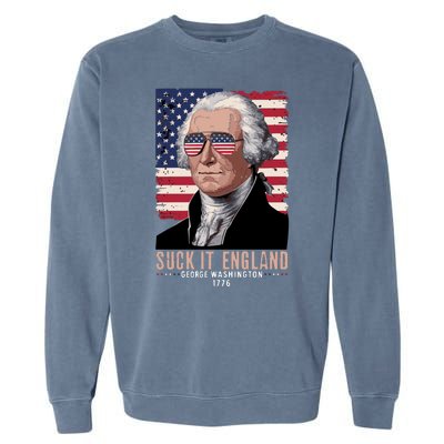 Suck It England 1776 George Washington Garment-Dyed Sweatshirt