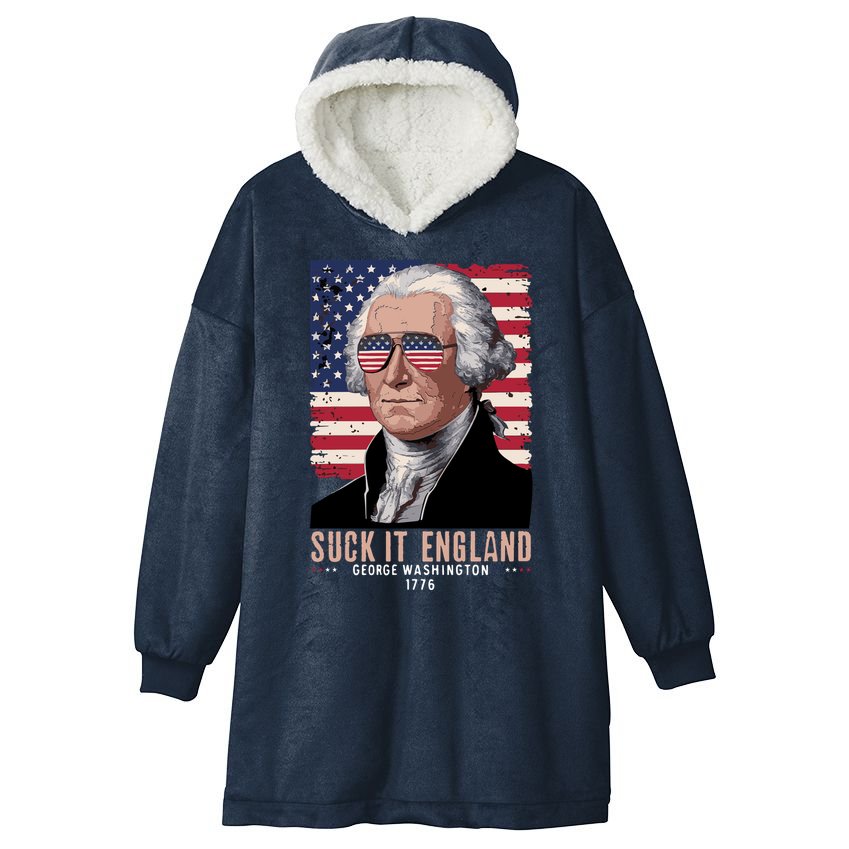 Suck It England 1776 George Washington Hooded Wearable Blanket