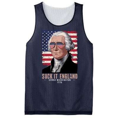 Suck It England 1776 George Washington Mesh Reversible Basketball Jersey Tank