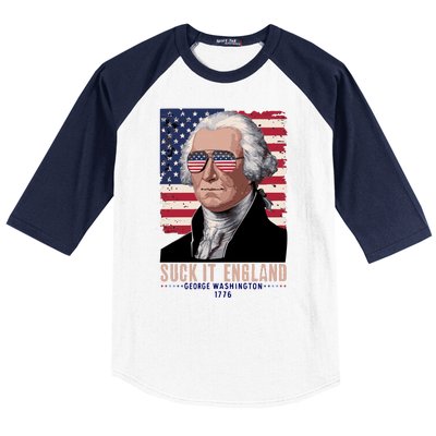 Suck It England 1776 George Washington Baseball Sleeve Shirt